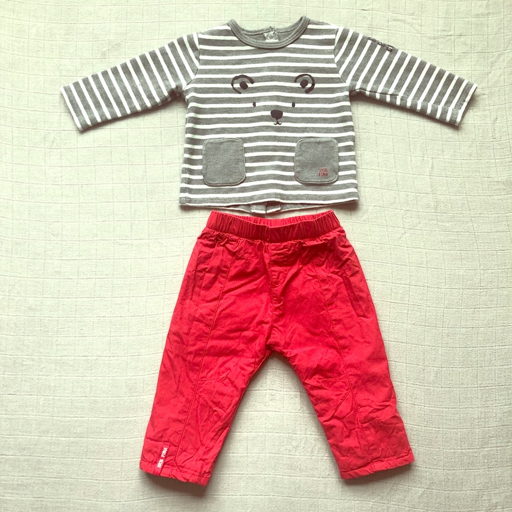 Sucre D’orge Bear And Winter Pants Set